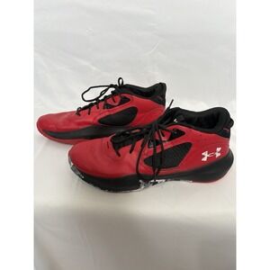 Under Armour Men's Basketball Shoes Red Black Low Top Athletic Sneakers US 15